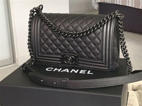 chanel black boy bag medium|chanel boy bag old medium.